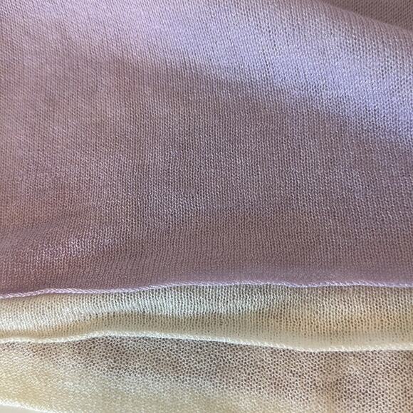 Eileen Fisher Double Layer Viscose Wool Web Hydra Scoop Neck Layered Top Size PM - Picture 12 of 14